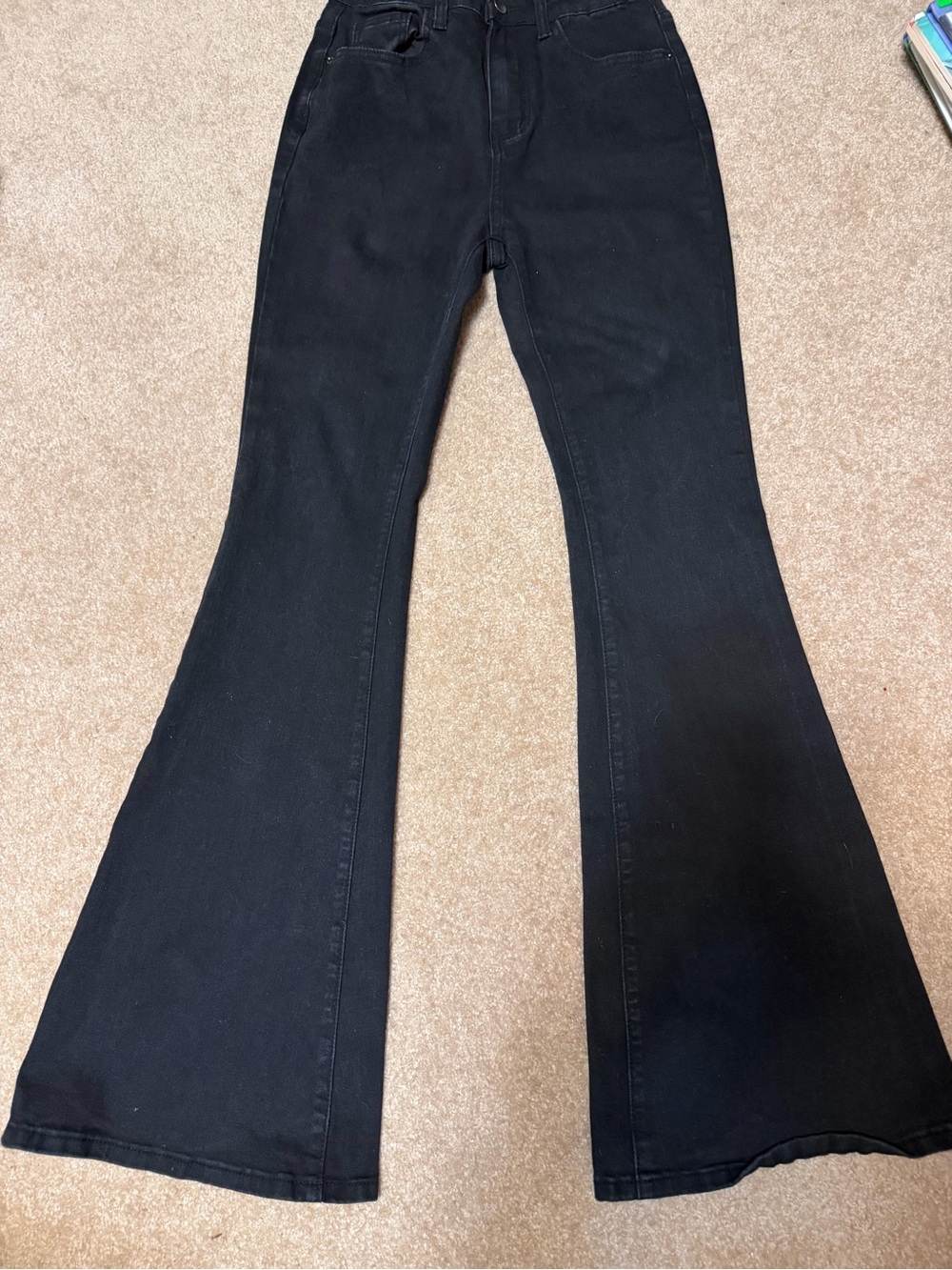 SHEIN Black High-Rise Flare Jeans size 6